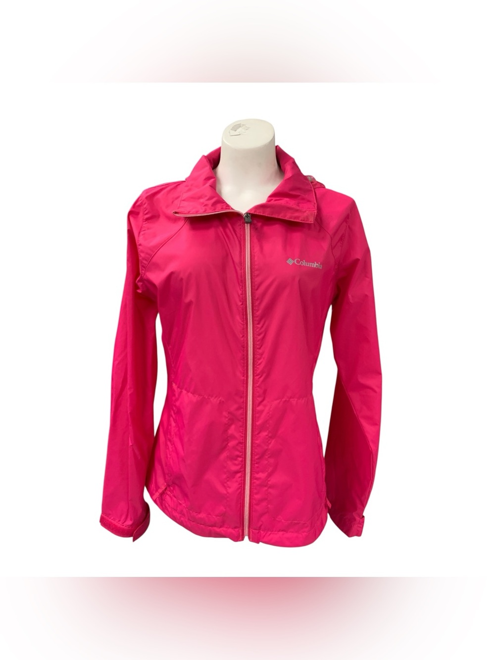 Columbia Hot Pink Packable Windbreaker Jacket Size M